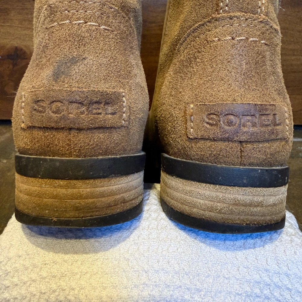 Sorel Black Leather Waterproof Women's Ankle Boots Brown US 6.5 Side Zip - Picture 7 of 7
